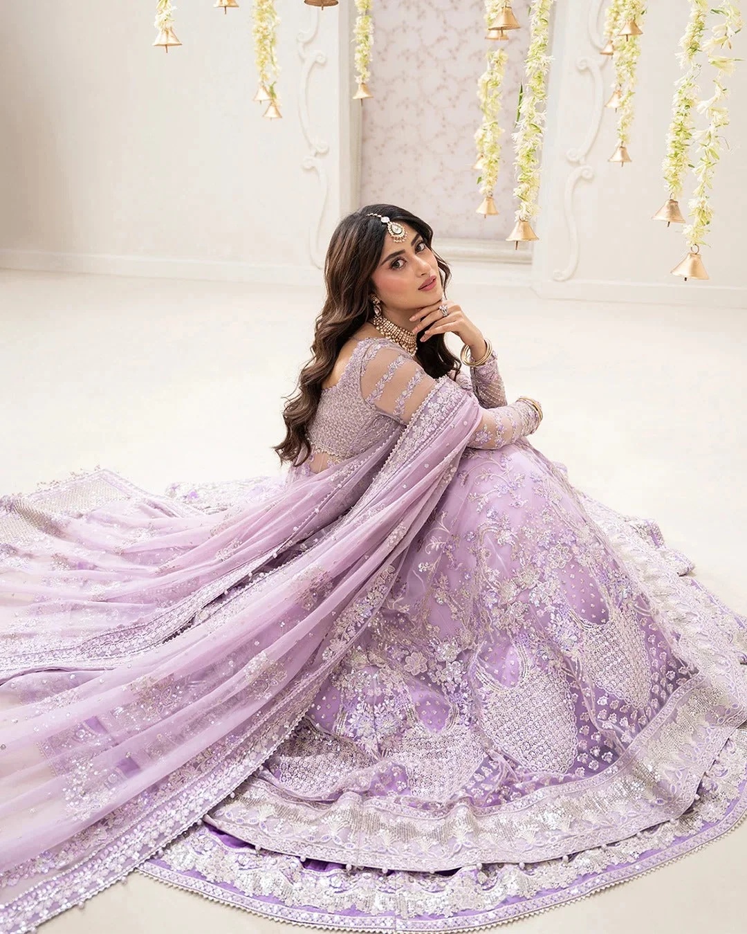 Pinar - Faiza Saqlain Pakistani fashion outfit in lilac tones.